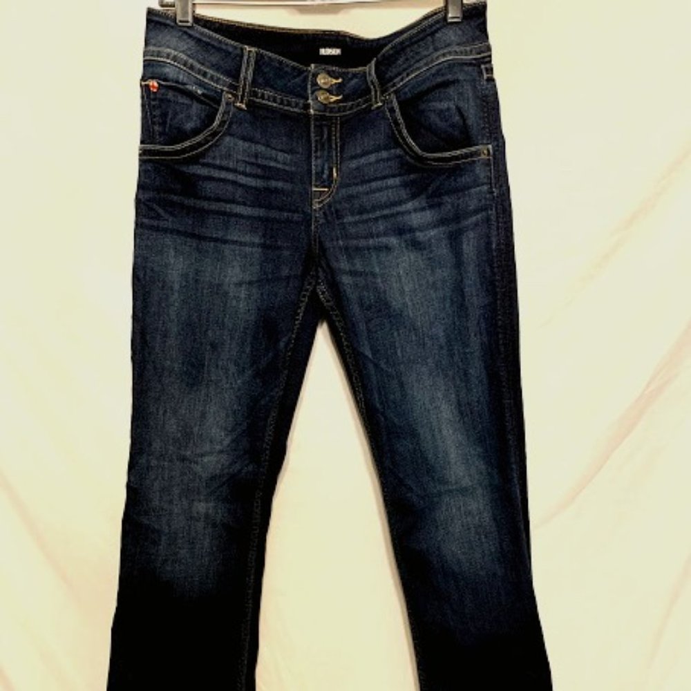 Hudson Mid-Rise Signature Dark Wash Bootcut Jeans